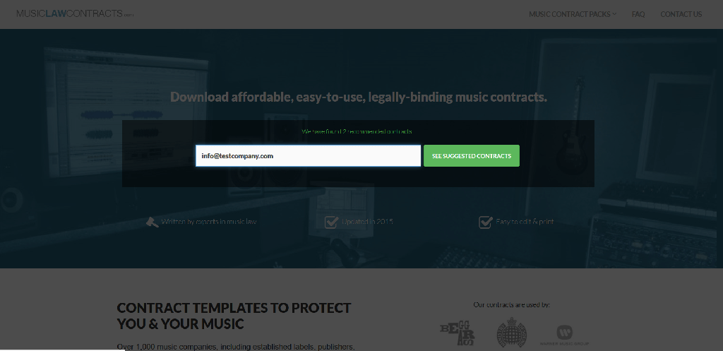 capture 2 du site MusicLawContracts